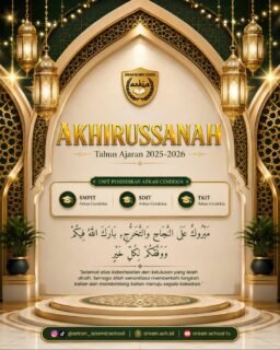 AKHIRUSSANAH ARKAN CENDEKIA 🎓

Alhamdulillāh, segala puji bagi Allah ﷻ atas nikmat dan karunia-Nya. Dengan penuh rasa syukur, keluarga besar Arkan Cendekia menyelenggarakan rangkaian Akhirussanah SMPIT, SDIT, dan TKIT Arkan Cendekia sebagai momen penuh makna untuk melepas para peserta didik menuju jenjang berikutnya.

Hari ini bukanlah akhir dari perjalanan menuntut ilmu, melainkan awal langkah baru untuk terus belajar, bertumbuh, dan mengamalkan ilmu yang telah diperoleh di atas manhaj Al-Qur'an dan As-Sunnah.

Barakallahu fiikum kepada seluruh ananda atas perjuangan dan pencapaiannya. Jazakumullahu khairan kepada ayah, bunda, serta seluruh guru yang telah membersamai proses pendidikan dengan penuh kesabaran dan keikhlasan.

Semoga Allah ﷻ senantiasa memberikan keberkahan ilmu, menjaga keistiqamahan, serta menjadikan ananda generasi yang beriman, berilmu, dan berakhlak mulia.

✨ "Teruslah melangkah, menuntut ilmu, dan menjadi cahaya bagi umat."

#akhirusanah #wisuda #sekolahbekasi #salaf #sekolahislam