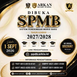 𝗦𝗲𝘁𝗶𝗮𝗽 𝗼𝗿𝗮𝗻𝗴 𝘁𝘂𝗮 𝘁𝗲𝗻𝘁𝘂 𝗶𝗻𝗴𝗶𝗻 𝗺𝗲𝗺𝗯𝗲𝗿𝗶𝗸𝗮𝗻 𝗽𝗲𝗻𝗱𝗶𝗱𝗶𝗸𝗮𝗻 𝘁𝗲𝗿𝗯𝗮𝗶𝗸 𝘂𝗻𝘁𝘂𝗸 𝗽𝘂𝘁𝗿𝗮-𝗽𝘂𝘁𝗿𝗶𝗻𝘆𝗮.

Bukan hanya tentang nilai dan prestasi, tetapi juga tentang bagaimana anak tumbuh menjadi pribadi yang 𝗯𝗲𝗿𝗮𝗸𝗵𝗹𝗮𝗸, 𝗽𝗲𝗿𝗰𝗮𝘆𝗮 𝗱𝗶𝗿𝗶, 𝗺𝗮𝗻𝗱𝗶𝗿𝗶, dan memiliki kecintaan terhadap ilmu. ✨

Di 𝗔𝗿𝗸𝗮𝗻 𝗜𝘀𝗹𝗮𝗺𝗶𝗰 𝗦𝗰𝗵𝗼𝗼𝗹, kami percaya bahwa pendidikan adalah perjalanan panjang untuk membersamai anak dalam tumbuh dan berkembang, dengan nilai-nilai kebaikan yang menjadi bekal hingga masa depan. 🌱

📚 𝗦𝗣𝗠𝗕 𝟮𝟬𝟮𝟲 𝗧𝗘𝗟𝗔𝗛 𝗗𝗜𝗕𝗨𝗞𝗔
🎓 𝗧𝗞 • 𝗦𝗗 • 𝗦𝗠𝗣

🌱 Mari memilih lingkungan pendidikan yang tidak hanya mengajarkan anak untuk menjadi pintar, tetapi juga membantu mereka menjadi pribadi yang baik dan bermanfaat.

𝗞𝘂𝗼𝘁𝗮 𝘁𝗲𝗿𝗯𝗮𝘁𝗮𝘀.

Kami menantikan langkah kecil putra-putri Ayah & Bunda menjadi bagian dari keluarga besar 𝗔𝗿𝗸𝗮𝗻 𝗜𝘀𝗹𝗮𝗺𝗶𝗰 𝗦𝗰𝗵𝗼𝗼𝗹. 🤍

#spmb #arkanislamicschool #arkancendekia #sekolahislam #sekolahfavorit