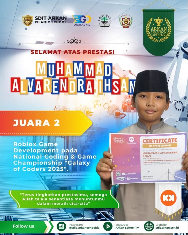 SDIT Arkan Cendekia Raih Juara 2 Roblox Game Development di Ajang Nasional Galaxy of Coders 2025
