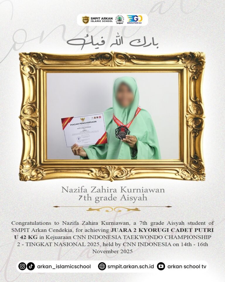 SMPIT Arkan Cendekia Raih Juara 2 Kyorugi Cadet Putri U-42 Kg Tingkat Nasional