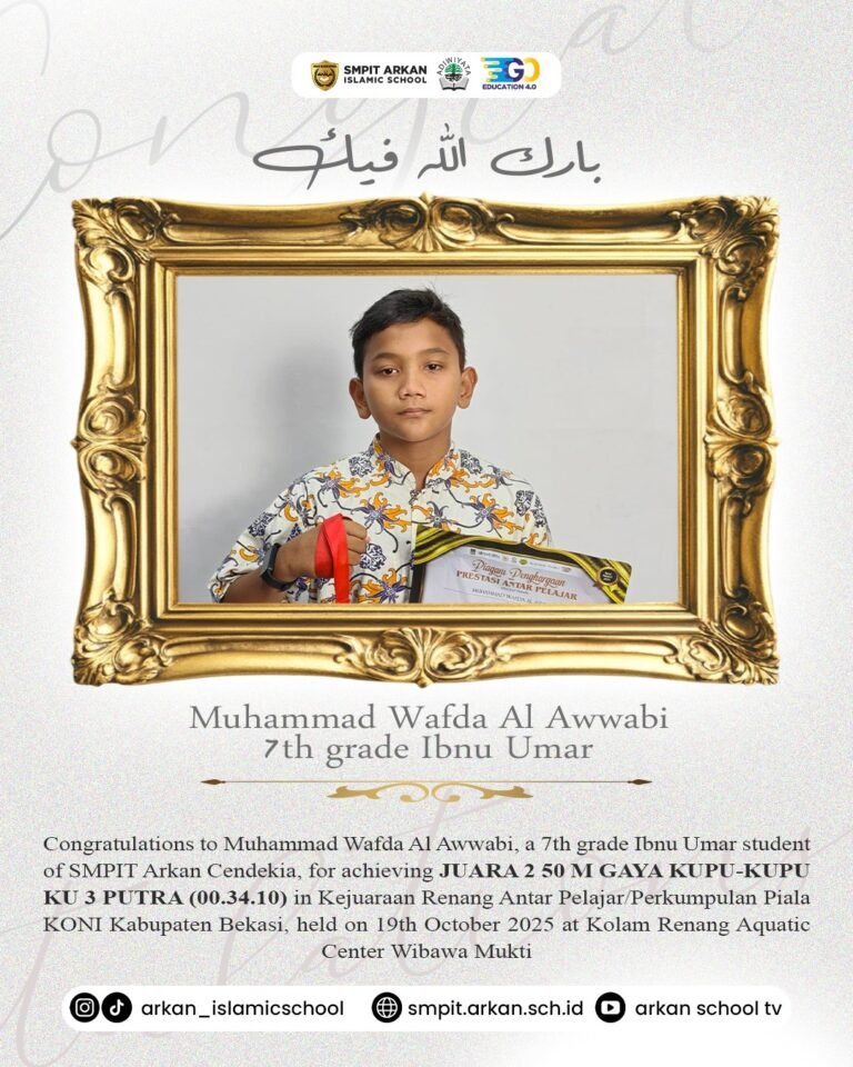 SMPIT Arkan Cendekia Raih Juara 2 Renang 50 Meter Gaya Kupu-Kupu KU 3 Putra