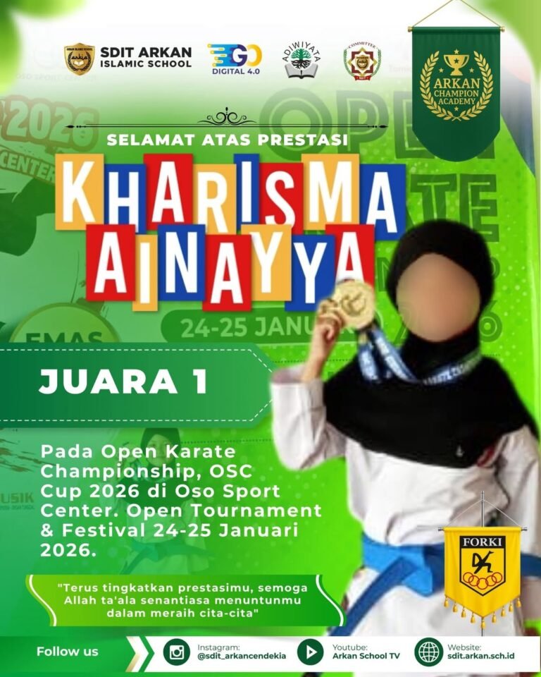 🥇 SDIT ARKAN CENDEKIA RAIH JUARA 1 PADA OPEN KARATE CHAMPIONSHIP OSC CUP 2026