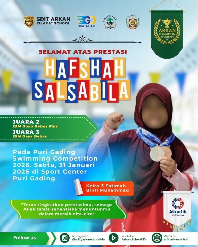 🥈🥉 SISWI GRADE 3 SDIT ARKAN CENDEKIA RAIH JUARA DI PURI GADING SWIMMING COMPETITION 2026